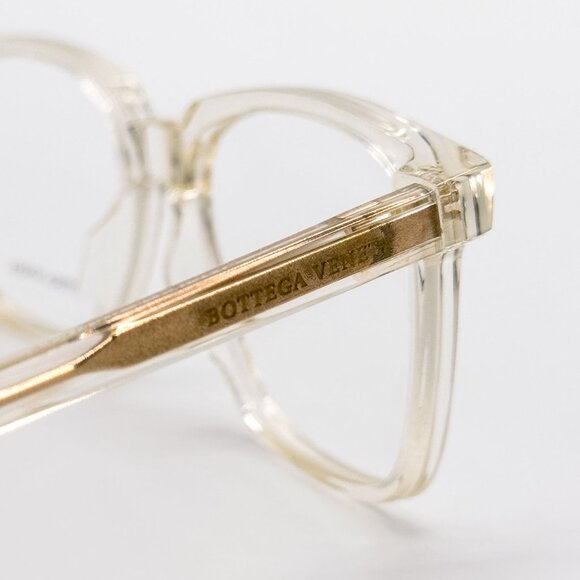 NEW BOTTEGA VENETA EYEGLASSES BV1024O 005 SQUARE BEIGE TRANSPSRENT UNISEX EYEWEA - Picture 4 of 6